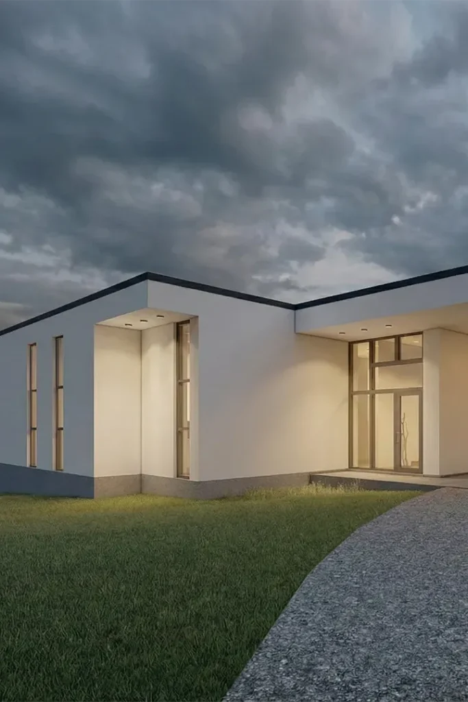 Funkisvilla i Støvring Nordjylland tegnet af Arkitektfirmaet Wichmann Arkitektur